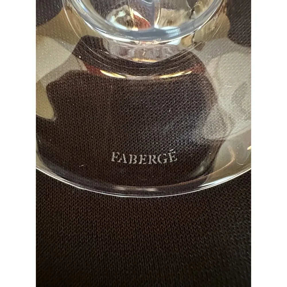 Faberge Crystal Champagne‎ Flute Glass Etched Elegant Design